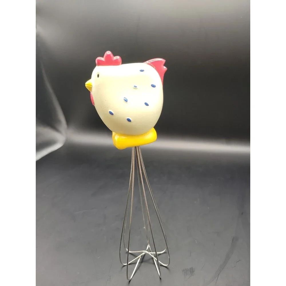 Vintage Rubber & Metal Chicken Whisk 6 1/2